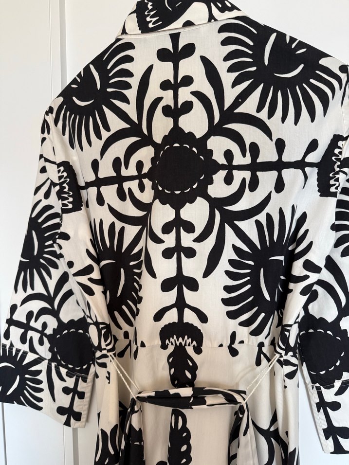 Zara Uzun Kollu Geometrik Desenli Bohem Elbise - Görsel 3