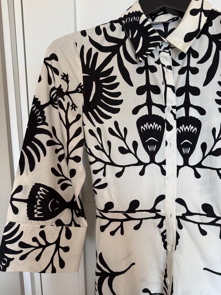 Zara Uzun Kollu Geometrik Desenli Bohem Elbise - Görsel 5