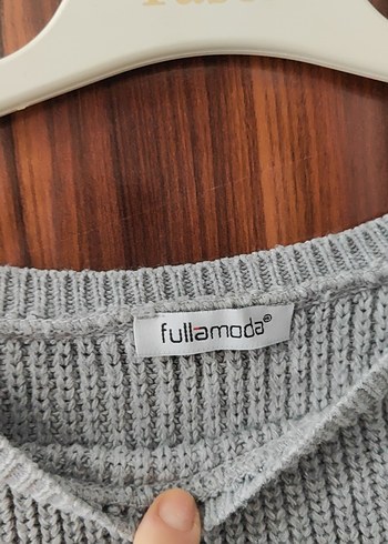 Gri Örgü Kadın Kazak - Görsel 2