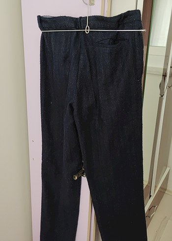 Lacivert Kadın Denim Piliseli Pantolon - Görsel 2