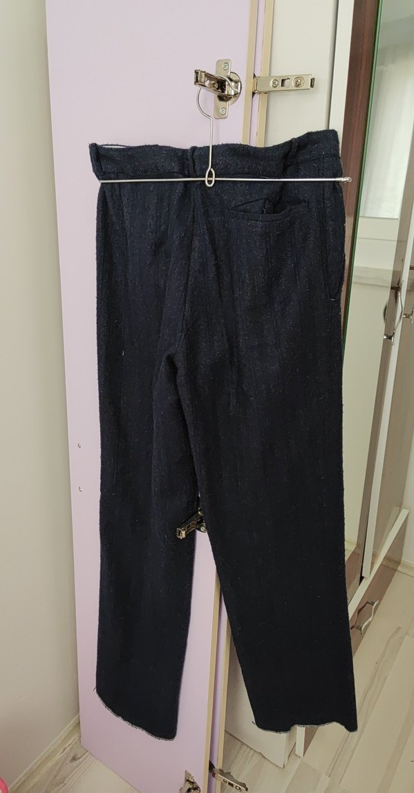 Lacivert Kadın Denim Piliseli Pantolon - Görsel 2