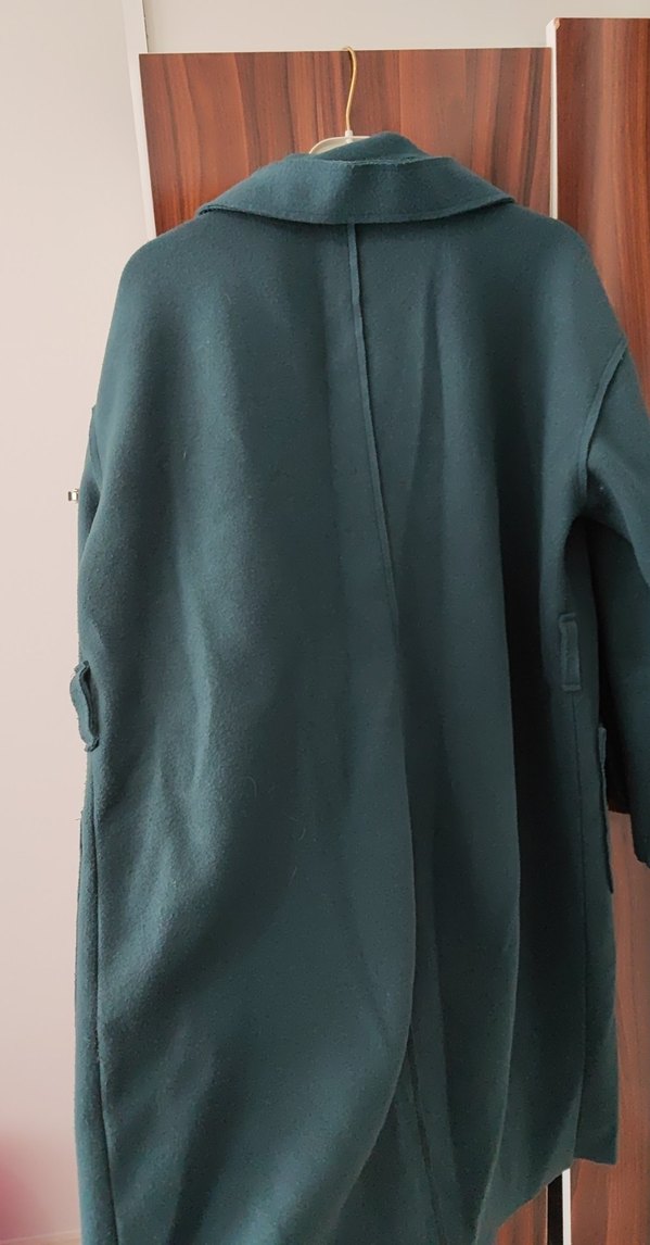 Koyu Yeşil Kemerli Kaban - Görsel 3