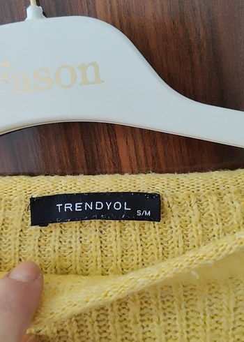 Sarı Örgü Kadın Triko Kazak - Görsel 2