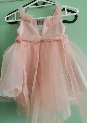 Panço Pembe Askılı Nakışlı Kız Çocuk Elbise