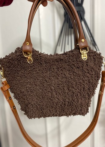 Kahverengi Peluş Detaylı Kadın Çanta - Görsel 2