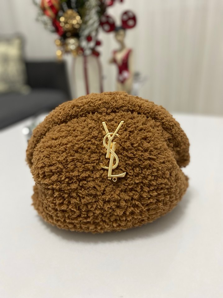 Kahverengi Peluş Kadın Çanta - Görsel 2