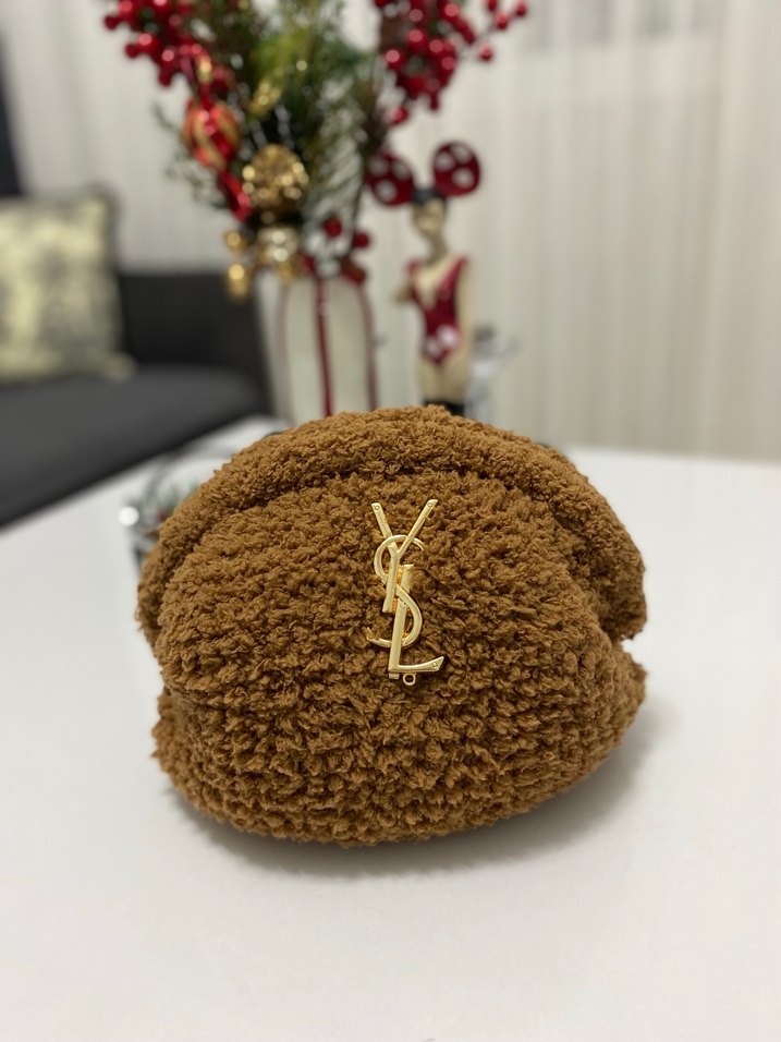 Kahverengi Peluş Kadın Çanta - Görsel 3