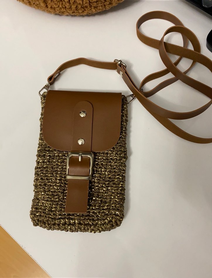 Kahverengi Deri Tokalı Kadın Çapraz Çanta - Görsel 3