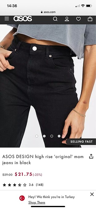 Asos siyah wide leg jean + crop
