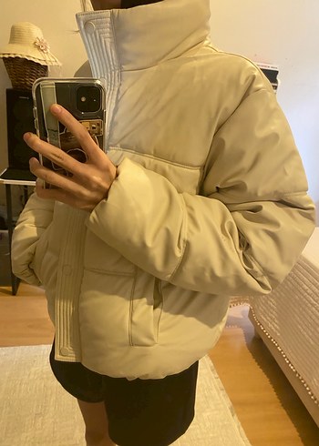 xs Beden camel Renk Zara deri mont