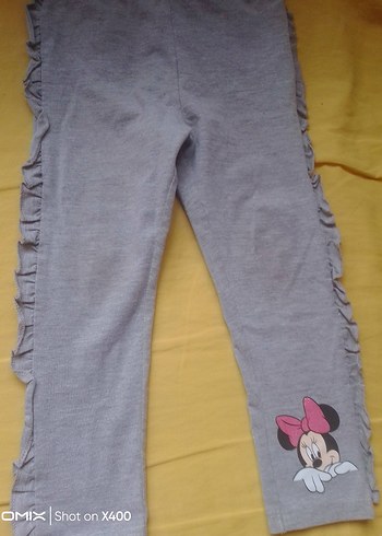 Gri Minnie Baskılı Kız Çocuk Tayt - Görsel 2