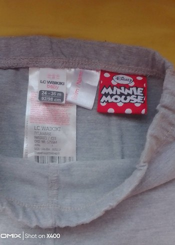 Gri Minnie Baskılı Kız Çocuk Tayt - Görsel 4