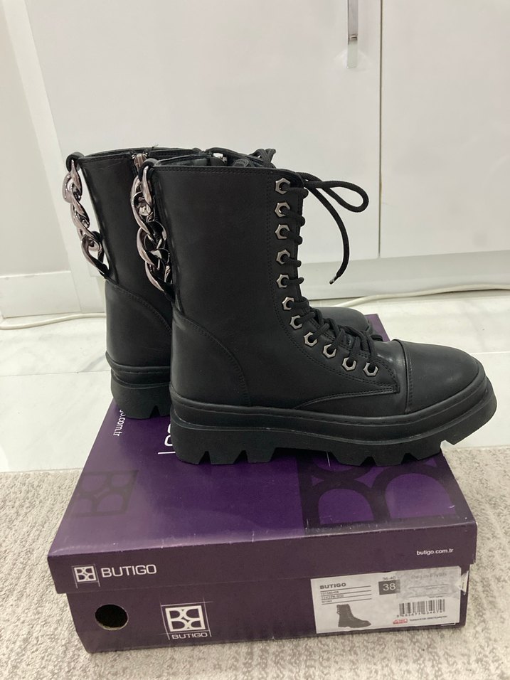 Siyah Kadın Gotik Platform Topuklu Botlar - Görsel 2