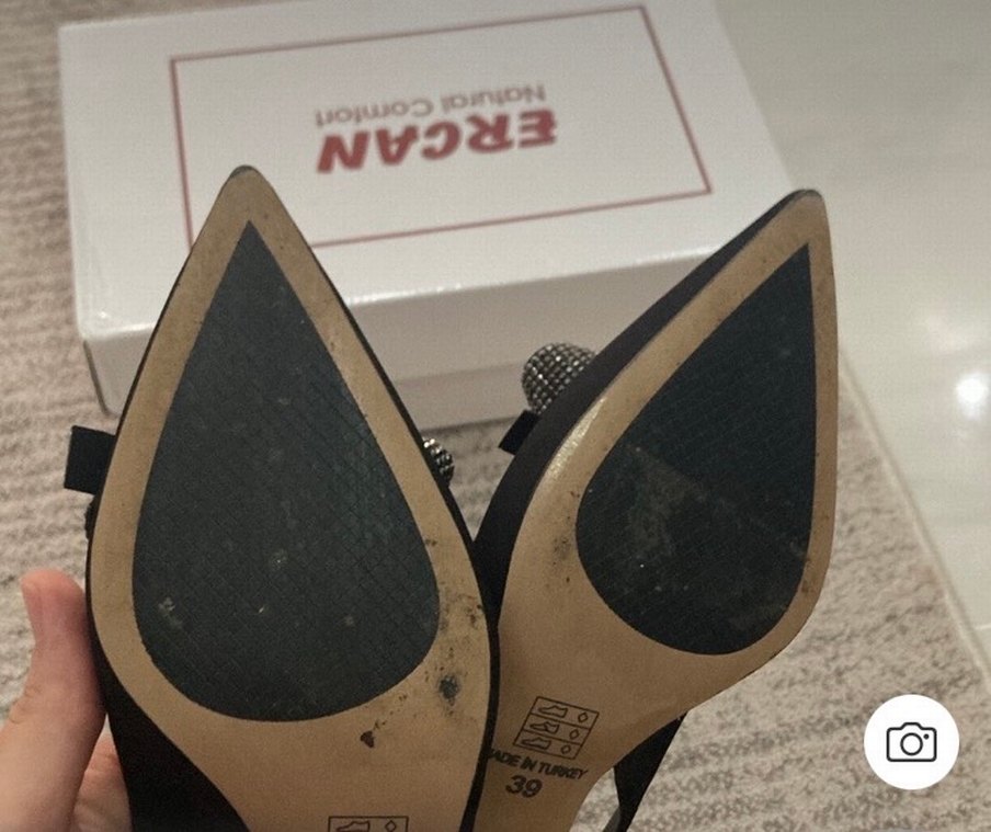 Siyah İşlemeli Fiyonklu Stiletto Topuklu Ayakkabı - Görsel 5