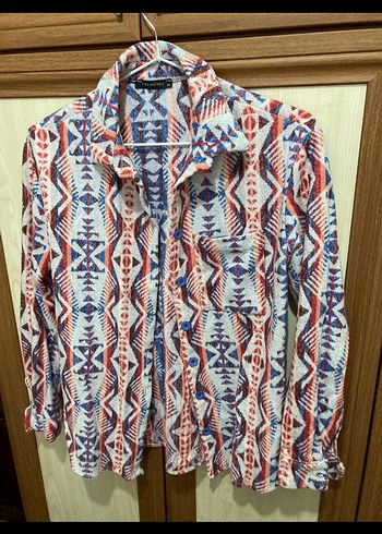 Renkli Bohem Uzun Kollu Gömlek - Görsel 2