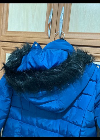 Koton Uzun mavi Fermuarlı Kadın Kış Montu - Görsel 3