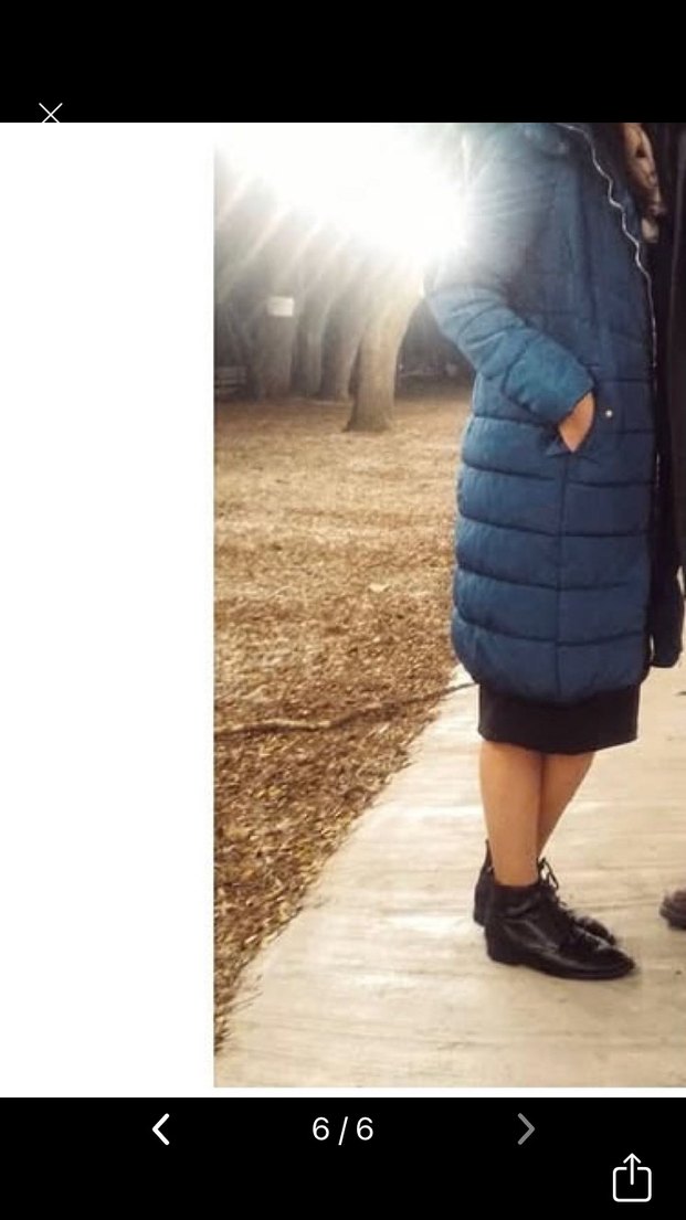 Koton Uzun mavi Fermuarlı Kadın Kış Montu - Görsel 5