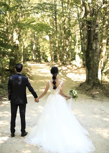 Modern Klasik A Kesim Beyaz Gelinlik - Görsel 5