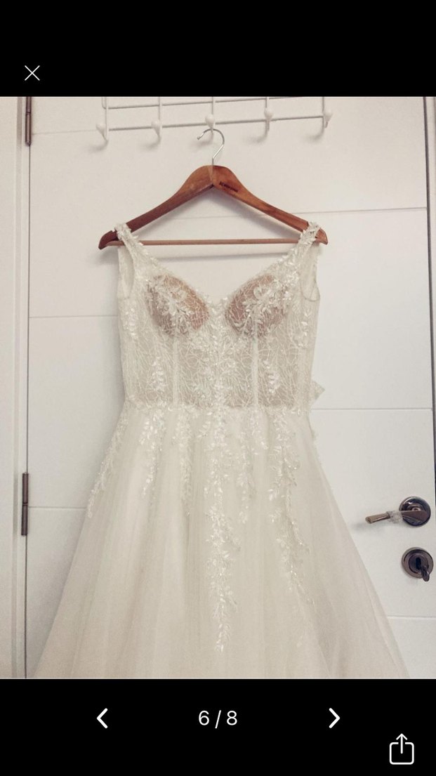 Modern Klasik A Kesim Beyaz Gelinlik - Görsel 3