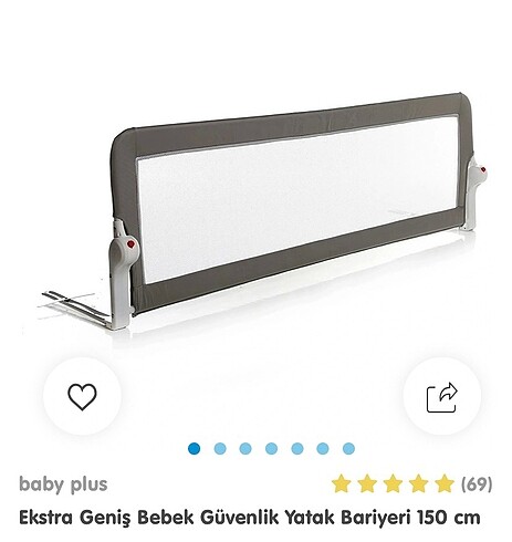 Baby plus bebek yatak yanı bariyer