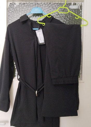 tesettür siyah tunik pantolon takım trendyol