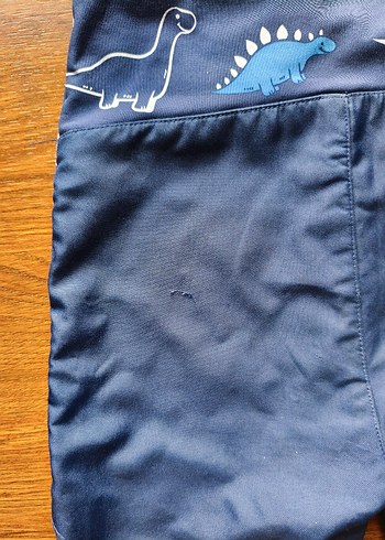 Tchibo Mavi Dinozor Desenli Fermuarlı Bebek Tulum - Görsel 4