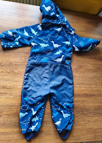 Tchibo Mavi Dinozor Desenli Fermuarlı Bebek Tulum - Görsel 3