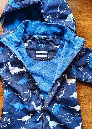 Tchibo Mavi Dinozor Desenli Fermuarlı Bebek Tulum - Görsel 2