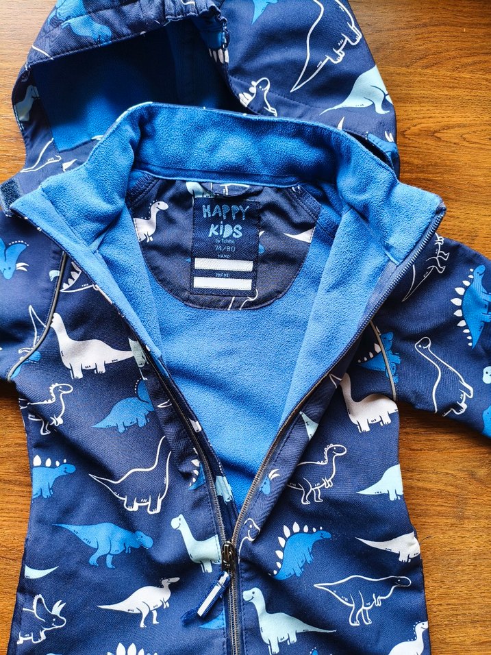 Tchibo Mavi Dinozor Desenli Fermuarlı Bebek Tulum - Görsel 2