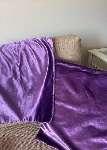 Çeşitli ebatlarda kırlentk Mor Kadife Yastık Kılıfı - Görsel 2