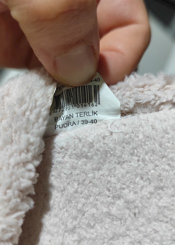 39 Beden pudra rengi Kadın Peluş Terlik