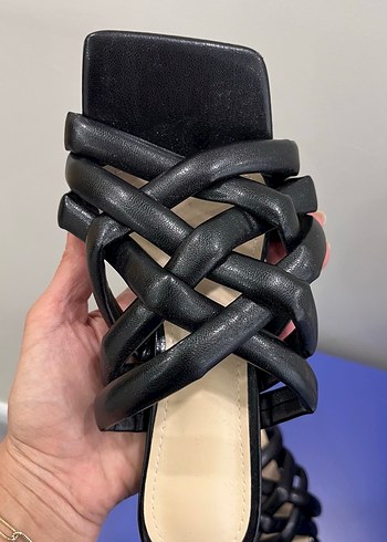 Siyah Stiletto Topuklu Kadın Terlik - Görsel 8