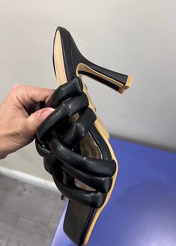 Siyah Stiletto Topuklu Kadın Terlik - Görsel 7