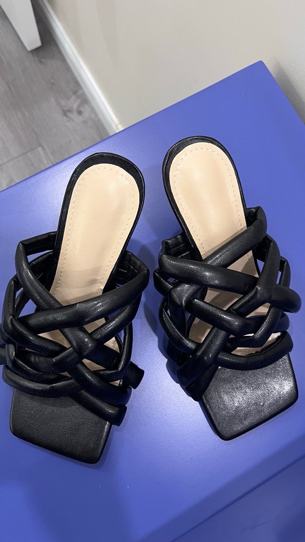 Siyah Stiletto Topuklu Kadın Terlik - Görsel 3