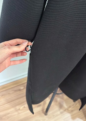 Kadın Siyah Uzun Ceket - Görsel 7