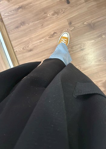 Kadın Siyah Uzun Ceket - Görsel 8