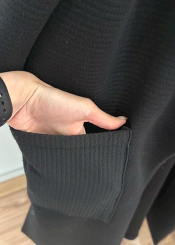 Kadın Siyah Uzun Ceket - Görsel 3