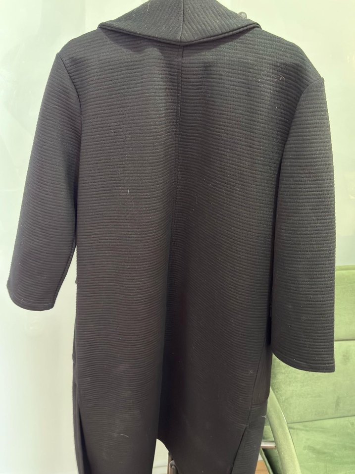 Kadın Siyah Uzun Ceket - Görsel 4