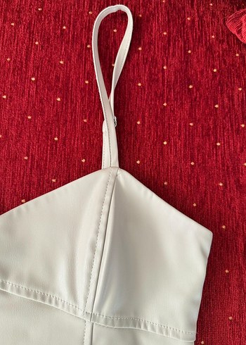 ZARA Deri Crop/Büstiyer - Görsel 2