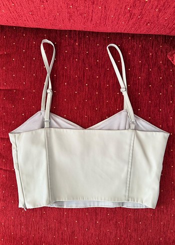 ZARA Deri Crop/Büstiyer - Görsel 4