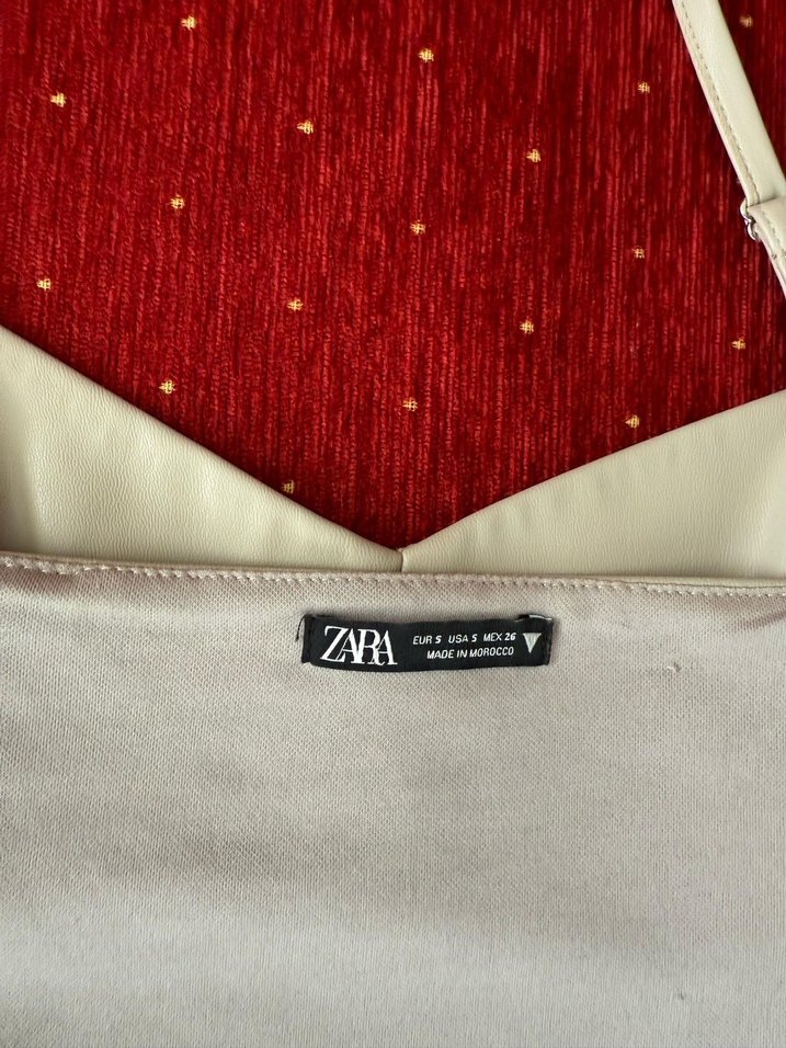 ZARA Deri Crop/Büstiyer - Görsel 5