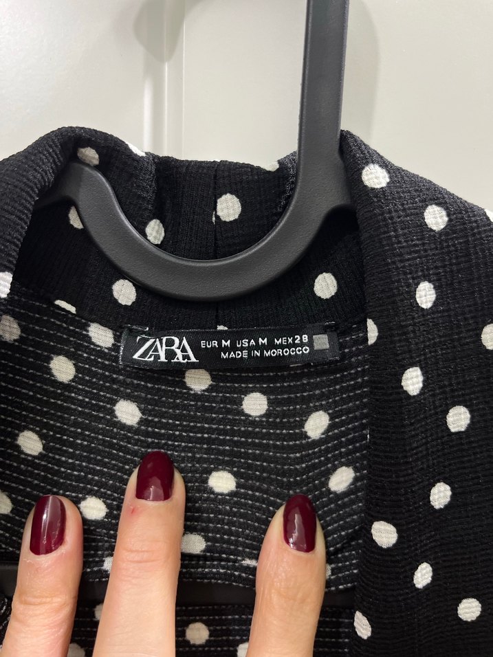 Zara Puantiyeli Bağlamalı Şık Bluz - Görsel 2