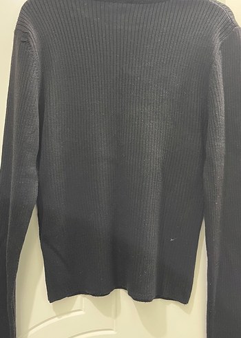 Defacto Siyah V Yaka İnce Örgü Kadın Kazak - Görsel 6