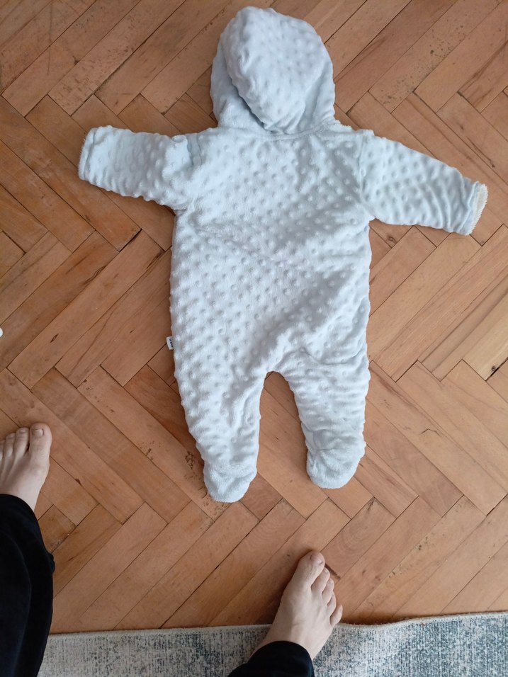 Düğmeli Beyaz Bebek Tulumu - Görsel 5