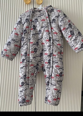 Gri Baskılı Bebek Erkek Tulumu - Görsel 3
