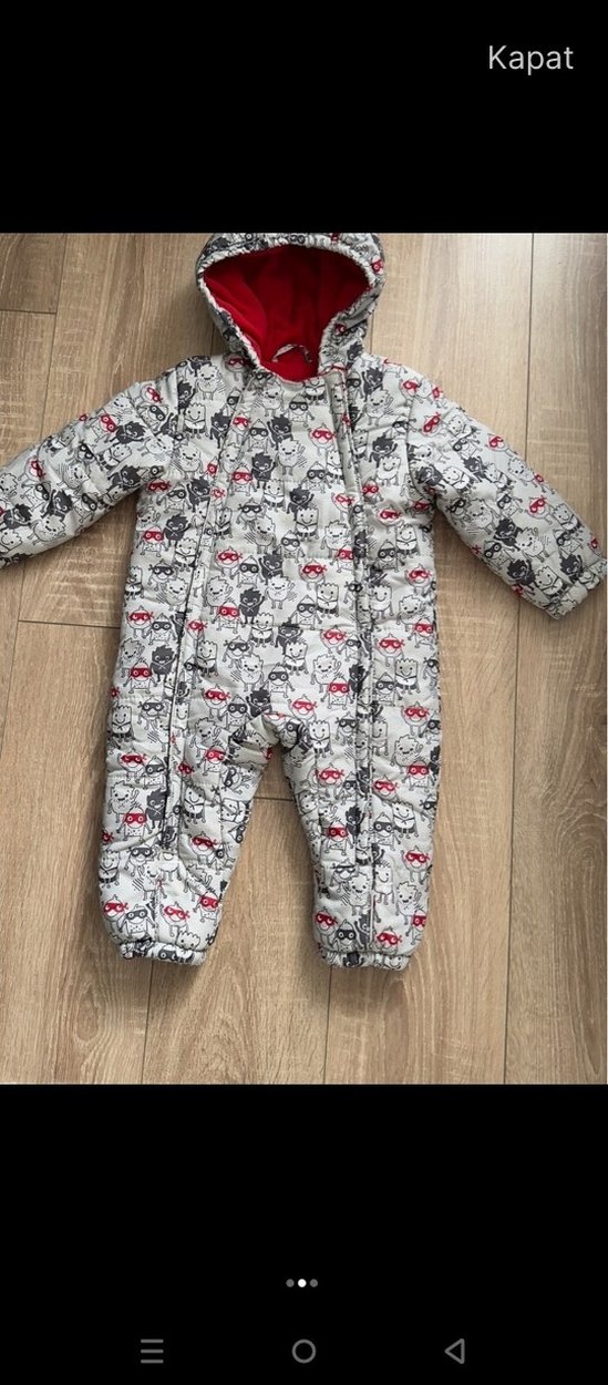 Gri Baskılı Bebek Erkek Tulumu - Görsel 2