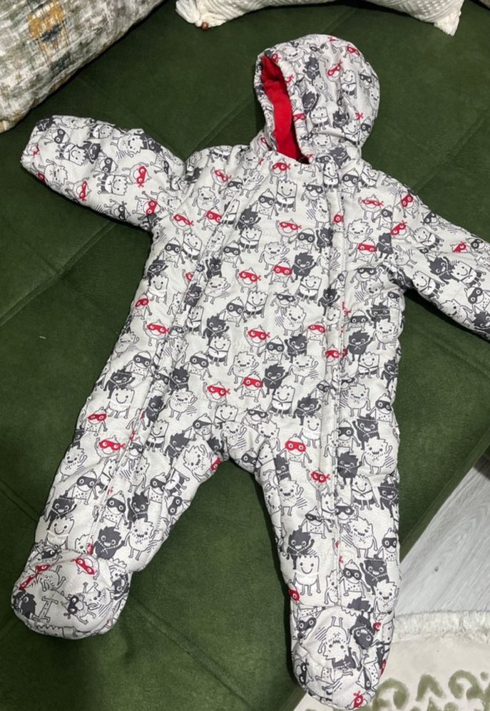 Gri Baskılı Bebek Erkek Tulumu - Görsel 5