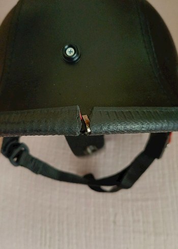 Siyah Deri Kemerli Klasik Motosiklet Kaskı - Görsel 3