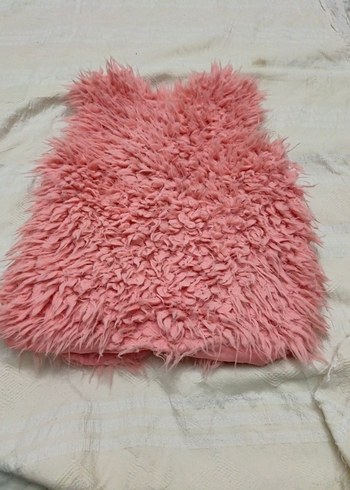 Kız Çocuk Pembe Kürklü Yelek - Görsel 2