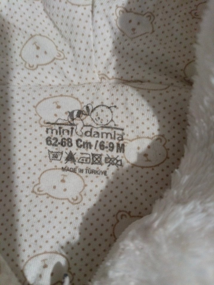 Kapüşonlu Beyaz Bebek Tulumu - Görsel 4